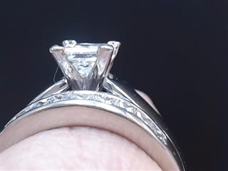 PRINCESS DIAMOND 1.70tcw PLATINUM WEDDING SET PT950 12.5g SIZE 8.5